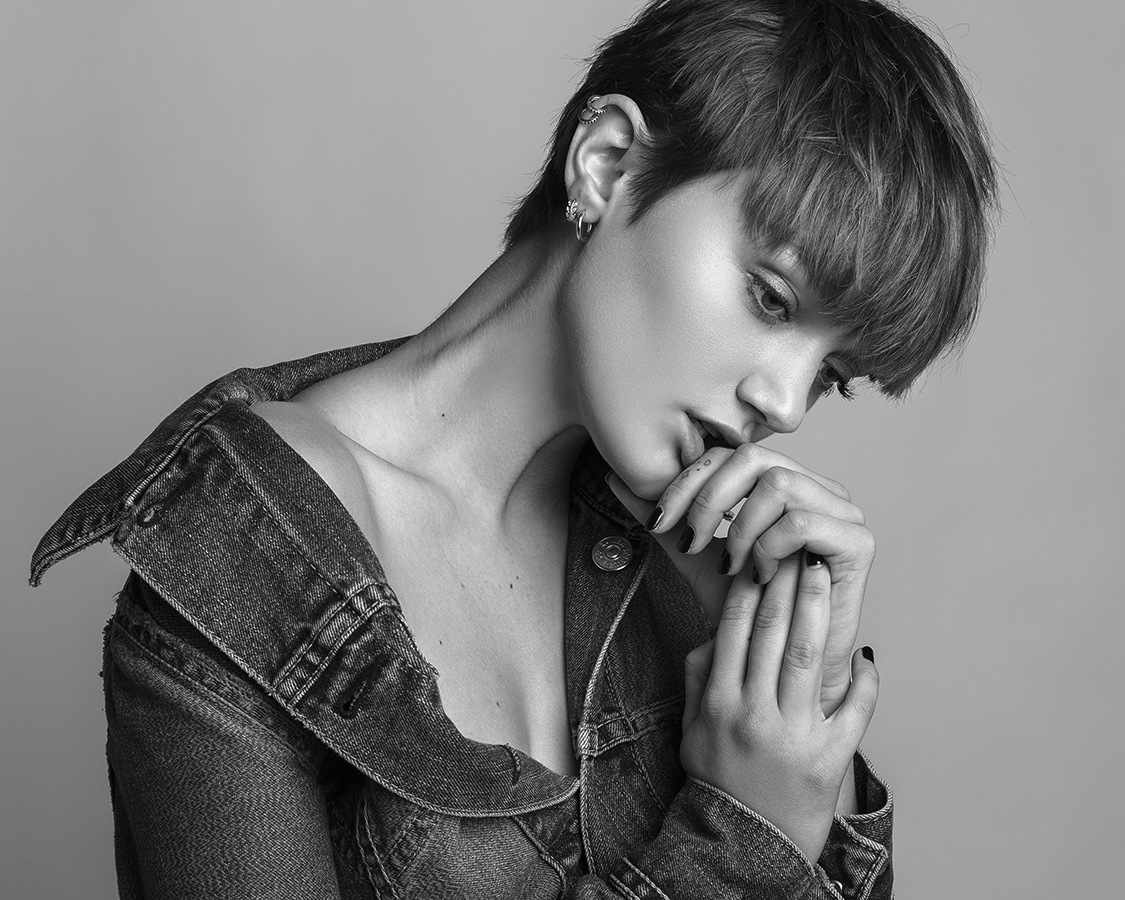 Supermodel Peyton Knight photographed in a Levi's denim jacket by Joshua Pyles